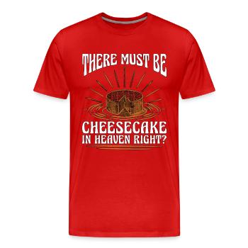 Cheesecake There Must Be Desserts Cheesecake Lover - Men's Premium Organic T-Shirt - red - Front - Damien (186cm)