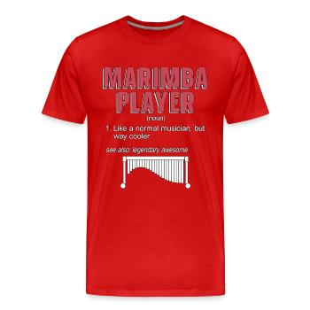 Joueur de marimba comme une percussion de maillets normale - T-shirt bio Premium Homme - rouge - Devant - Damien (186cm)