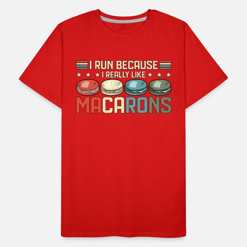 Macaron I Run Because I Really Like Baking Sweets Männer Premium Bio T-Shirt