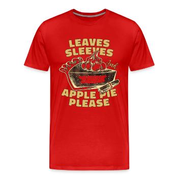 Manchons de feuilles de tarte aux pommes et pâtisseries de pommier - T-shirt bio Premium Homme - rouge - Devant - Damien (186cm)
