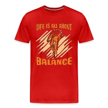 Bicycle Life Is All About Balance Biker Cyclist - Männer Premium Bio T-Shirt - Rot - Vorne - Damien (186cm)
