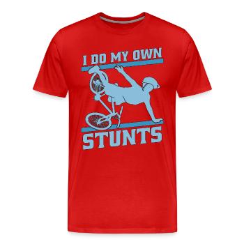 Bicycle I Do My Own Stunts Bicycling Biker Cyclist - Männer Premium Bio T-Shirt - Rot - Vorne - Damien (186cm)
