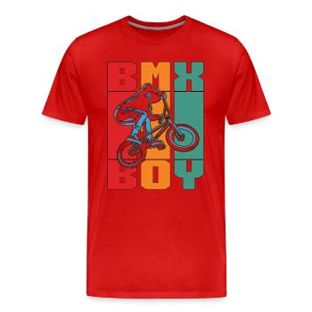 BMX Racing BMX Boy Retro Loves Bicyclette Cyclist - Männer Premium Bio T-Shirt - Rot - Vorne - Damien (186cm)