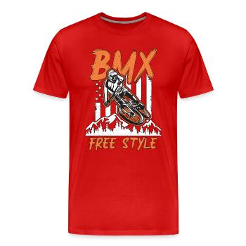 BMX Racing BMX Free Style Loves Bicyclette Cyclist - Männer Premium Bio T-Shirt - Rot - Vorne - Damien (186cm)