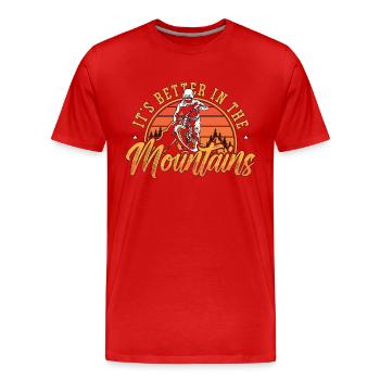 Vélo de montagne C’est mieux en montagne Vélo - T-shirt bio Premium Homme - rouge - Devant - Damien (186cm)