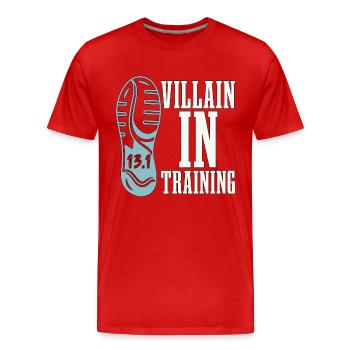 Half Marathon Villain In Training Marathon Runner - Men's Premium Organic T-Shirt - red - Front - Damien (186cm)