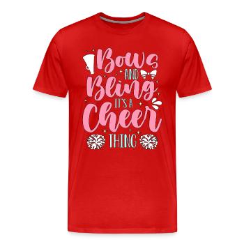 Cheerleading s’incline et bling c’est une acclamation - T-shirt bio Premium Homme - rouge - Devant - Damien (186cm)