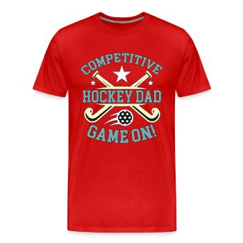 Hockey sur gazon Hockey compétitif Papa gardien de but - T-shirt bio Premium Homme - rouge - Devant - Damien (186cm)