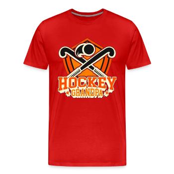 Hockey sur gazon Grand-père Gardien de but Gardien de but de hockey - T-shirt bio Premium Homme - rouge - Devant - Damien (186cm)