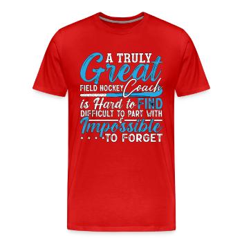 Le hockey sur gazon Un gardien de but vraiment génial - T-shirt bio Premium Homme - rouge - Devant - Damien (186cm)