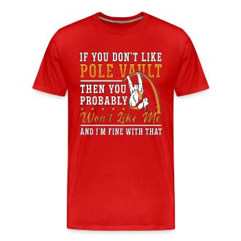 Saut à la perche si vous n’aimez pas l’athlétisme au saut à la perche - T-shirt bio Premium Homme - rouge - Devant - Damien (186cm)