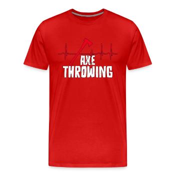 Lancer de hache Heartbeat Hacher Hache Lanceur - T-shirt bio Premium Homme - rouge - Devant - Damien (186cm)