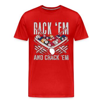 Cue Sports Rack 'Em And Crack Snooker Pool Player - Männer Premium Bio T-Shirt - Rot - Vorne - Damien (186cm)