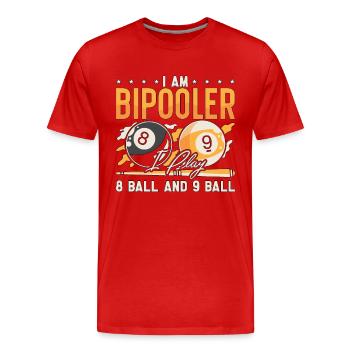Cue Sports Je suis Bipooler Je joue au billard Snooker - T-shirt bio Premium Homme - rouge - Devant - Damien (186cm)