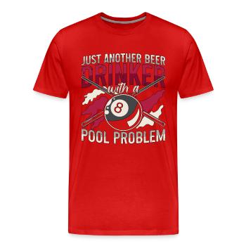 Cue Sports Just Another Beer Drinker With Snooker - Männer Premium Bio T-Shirt - Rot - Vorne - Damien (186cm)