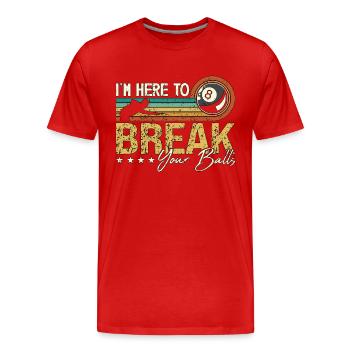 Cue Sports Je suis là pour casser votre billard rétro - T-shirt bio Premium Homme - rouge - Devant - Damien (186cm)