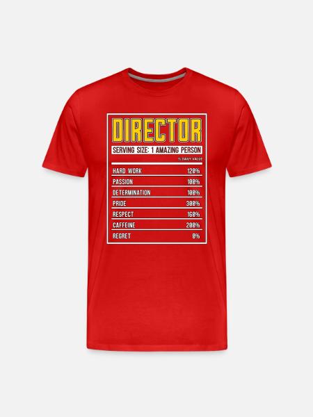 Filminstruktør Instruktør Ernæring Fakta Film Film - Herre Premium T-shirt økologisk - rød