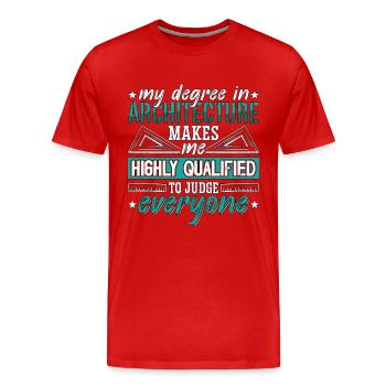 Architecture Mon diplôme en ingénierie de l’architecture - T-shirt bio Premium Homme - rouge - Devant - Damien (186cm)