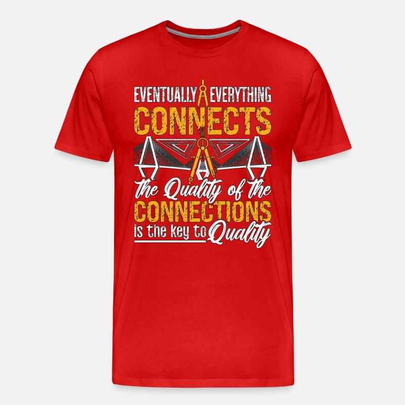 Eventually Everything Connects Builder Architects - Männer Premium Bio T-Shirt - Rot