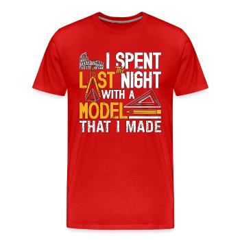 Architecture I Spent The Night With Architectural - Men's Premium Organic T-Shirt - red - Front - Damien (186cm)