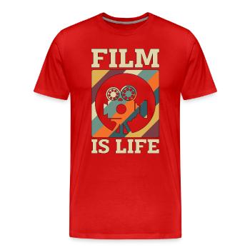Filmmaking Film Is Life Retro Director Filmmaker - Men's Premium Organic T-Shirt - red - Front - Damien (186cm)