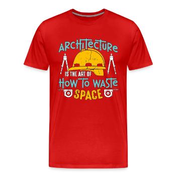L’architecture est l’art de l’architecture - T-shirt bio Premium Homme - rouge - Devant - Damien (186cm)