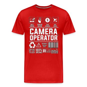 Cadreur Producteur vidéo Cinéaste Caméraman - T-shirt bio Premium Homme - rouge - Devant - Damien (186cm)