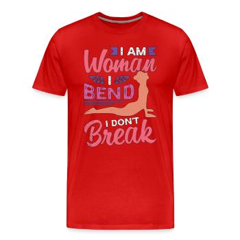 Contorsion Je suis femme Je plie Gymnastique Backflip - T-shirt bio Premium Homme - rouge - Devant - Damien (186cm)