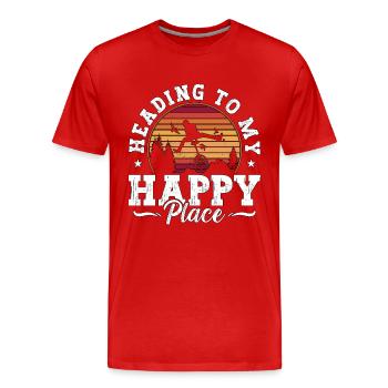 Unicycle Heading To My Happy Unicycling Unicyclist - Men's Premium Organic T-Shirt - red - Front - Damien (186cm)