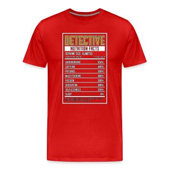 Detective Nutrition Facts Law Enforcement Police - Men's Premium Organic T-Shirt - red - Front - Damien (186cm)
