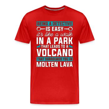 Detective Being A Detective Is Easy Investigation - Men's Premium Organic T-Shirt - red - Front - Damien (186cm)