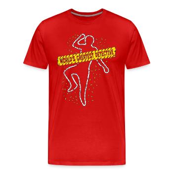 Detective World's Greatest Detective Fingerprint - Men's Premium Organic T-Shirt - red - Front - Damien (186cm)