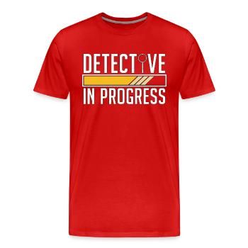 Detective In Progress Law Enforcement Fingerprint - Men's Premium Organic T-Shirt - red - Front - Damien (186cm)