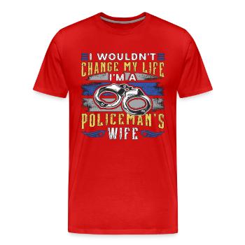 Un policier ne changerait pas ma vie Policier shérif - T-shirt bio Premium Homme - rouge - Devant - Damien (186cm)
