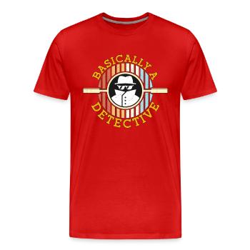 Detective Basically A Detective Retro Investigator - Men's Premium Organic T-Shirt - red - Front - Damien (186cm)