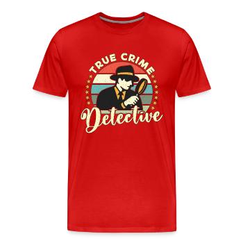 Detective True Crime Detective Retro Investigation - Men's Premium Organic T-Shirt - red - Front - Damien (186cm)
