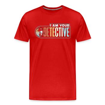 Détective Je suis votre détective Retro Investigation - T-shirt bio Premium Homme - rouge - Devant - Damien (186cm)