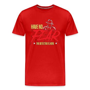 Detective Have No Fear The Detective Fingerprints - Men's Premium Organic T-Shirt - red - Front - Damien (186cm)
