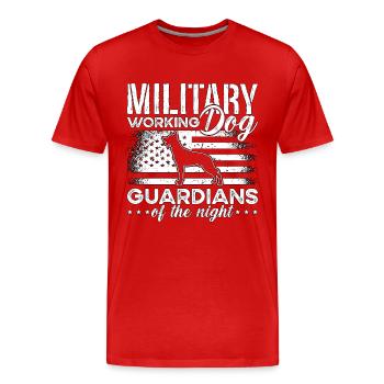 Belgian Malinois Military Working Dog Police Dog - Men's Premium Organic T-Shirt - red - Front - Damien (186cm)