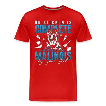 Le malinois belge n’est pas un chien policier complet - T-shirt bio Premium Homme - rouge - Devant - Damien (186cm)
