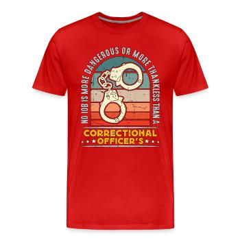 Corrections Officer No Job Is More Law Enforcement - Men's Premium Organic T-Shirt - red - Front - Damien (186cm)