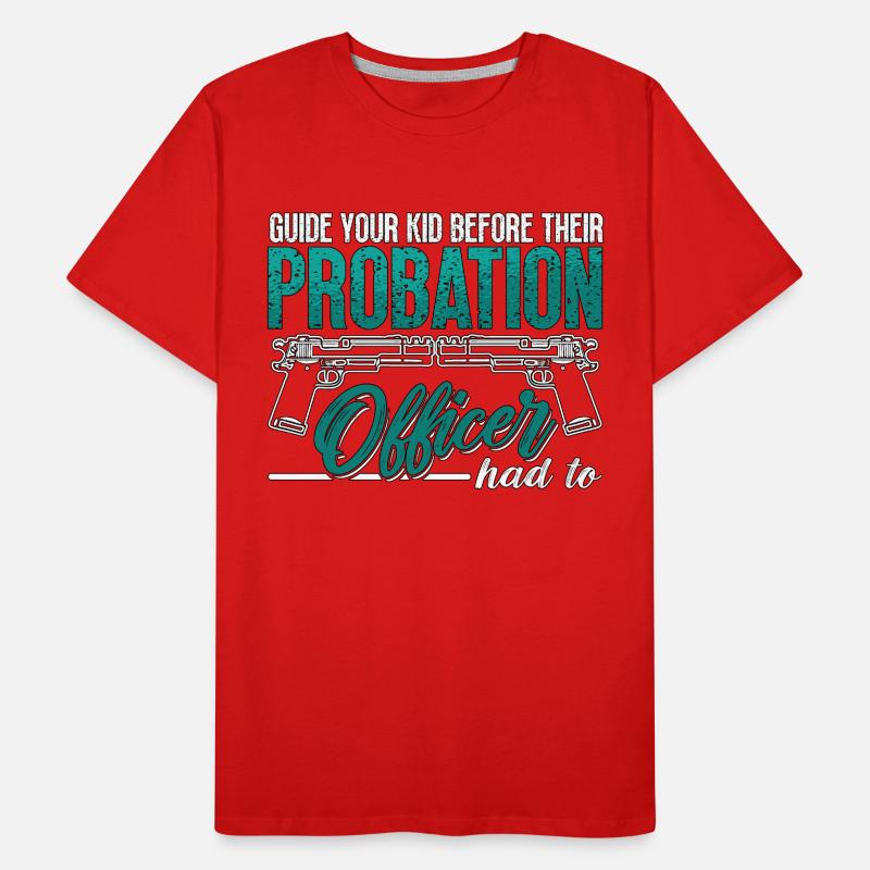 Un agent de probation guide votre enfant devant le shérif T-shirt bio Premium Homme