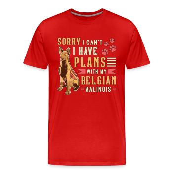Malinois belge désolé je ne peux pas avoir de chien policier - T-shirt bio Premium Homme - rouge - Devant - Damien (186cm)