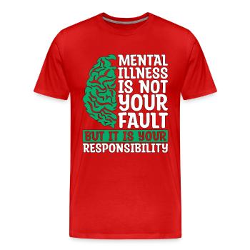 Santé mentale Les maladies mentales ne sont pas des soins de santé - T-shirt bio Premium Homme - rouge - Devant - Damien (186cm)