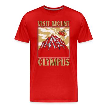 Mythologie grecque Visitez le mont Olympe Grèce antique - T-shirt bio Premium Homme - rouge - Devant - Damien (186cm)