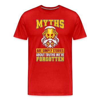 Les mythes de la mythologie grecque sont simplement des histoires antiques - T-shirt bio Premium Homme - rouge - Devant - Damien (186cm)