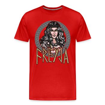 Norse Mythology Freyja Valkyrie Goddess Valknut - Männer Premium Bio T-Shirt - Rot - Vorne - Damien (186cm)
