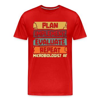 Plan de microbiologiste Mettre en œuvre Évaluer le laboratoire - T-shirt bio Premium Homme - rouge - Devant - Damien (186cm)