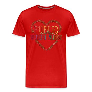 Infirmière de santé publique Agent de santé Épidémiologiste - T-shirt bio Premium Homme - rouge - Devant - Damien (186cm)