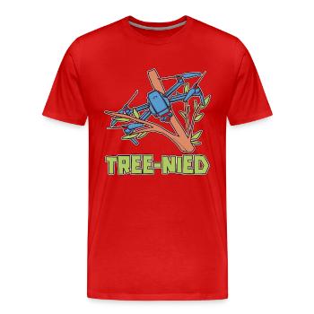 Drone Racing Tree-Nied Racing Machine Drone Racer - T-shirt bio Premium Homme - rouge - Devant - Damien (186cm)